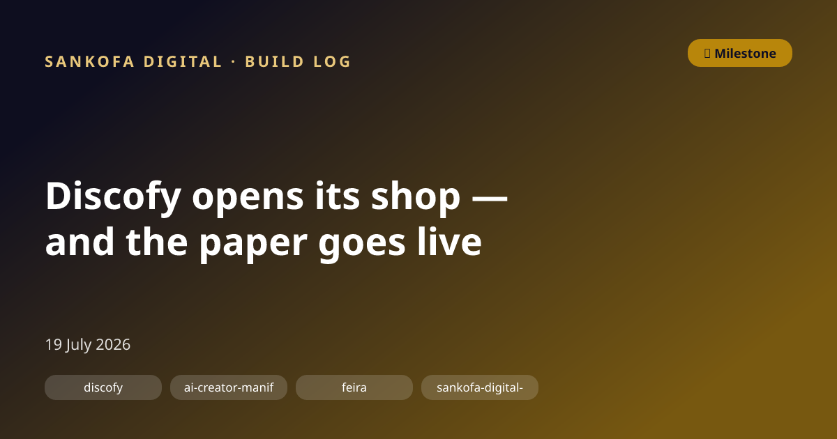 Discofy Shop is LIVE, Feira gets better & new ad campaigns start
